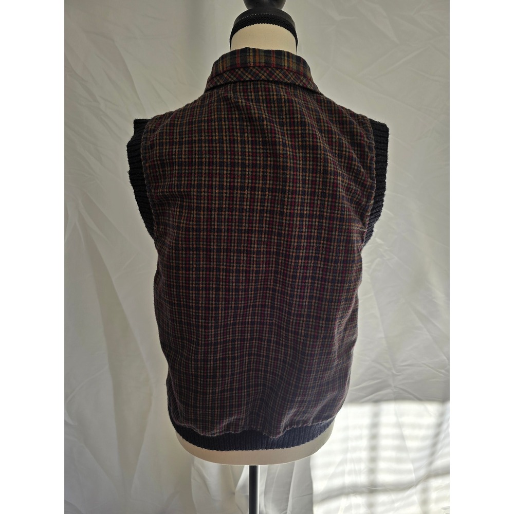 Vintage Belle Pointe Womens Vest Snowman Plaid Christmas Applique Button Front M - Picture 5 of 7